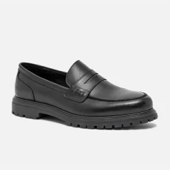 Mocassin éco-conçu noir en cuir