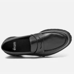Mocassin éco-conçu noir en cuir