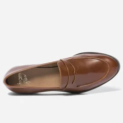 Mocassin ERAM FLEX cognac en cuir verni