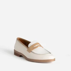 Mocassin ERAM FLEX écru et beige cuir