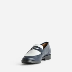 Mocassin ERAM FLEX marine et blanc cuir