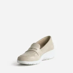 Mocassin FRANCE ARNO doré cuir velours