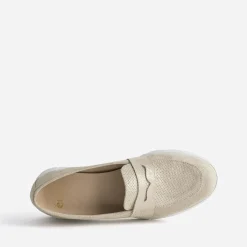 Mocassin FRANCE ARNO doré cuir velours