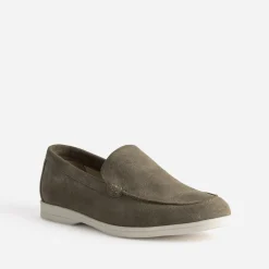 Mocassin kaki cuir velours