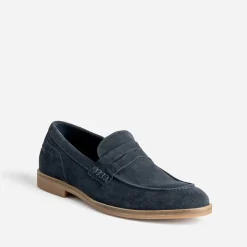 Mocassin marine cuir velours éco-conçu
