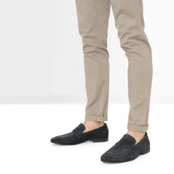 Mocassin marine cuir velours