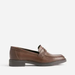 Mocassin marron cuir bord cranté éco-conçu