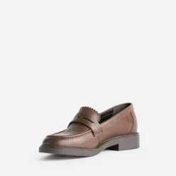 Mocassin marron cuir bord cranté éco-conçu