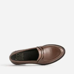Mocassin marron cuir bord cranté éco-conçu