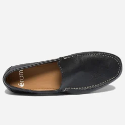 Mocassin noir en cuir