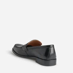 Mocassin noir en cuir
