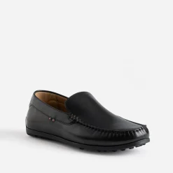 Mocassin noir en cuir