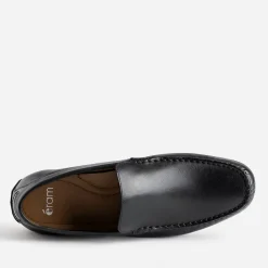 Mocassin noir en cuir