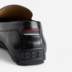 Mocassin noir en cuir