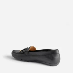 Mocassin noir en cuir