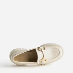 Mocassin TEXTO beige en cuir à semelle crantée