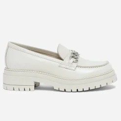 Mocassin TEXTO écru en cuir à semelle épaisse