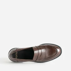 Mocassin TEXTO marron cranté