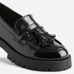 Mocassin TEXTO noir avec pampille semelle crantée