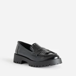 Mocassin TEXTO noir cranté décor clous