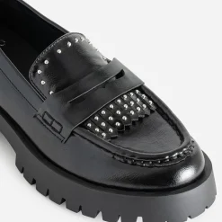 Mocassin TEXTO noir cranté décor clous