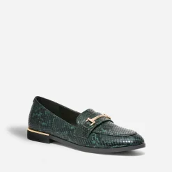 Mocassin vert effet python