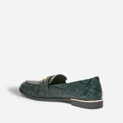 Mocassin vert effet python