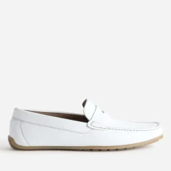 Mocassin-bateau blanc cuir