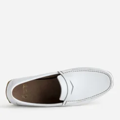 Mocassin-bateau blanc cuir