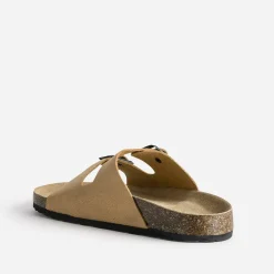 Mule anatomique cognac en cuir