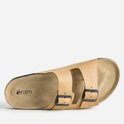 Mule anatomique cognac en cuir