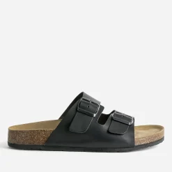 Mule anatomique noir en cuir