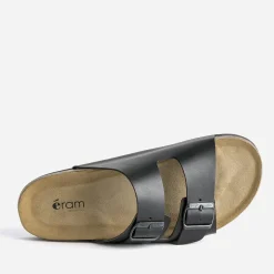 Mule anatomique noir en cuir