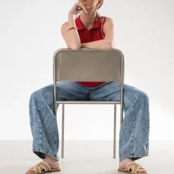 Mule beige raphia tressé