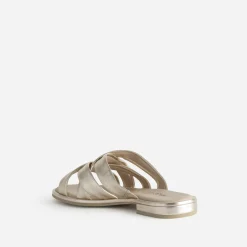 Mule CAPRICE dorée cuir brides souples