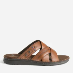 Mule confort cognac cuir