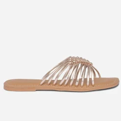 Mule dorée en cuir éco-conçu