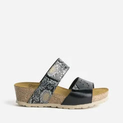 Mule FRANCE ARNO noir et effet python cuir