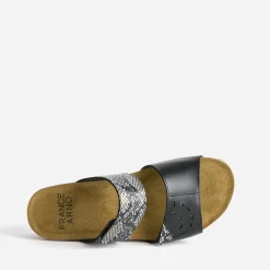 Mule FRANCE ARNO noir et effet python cuir