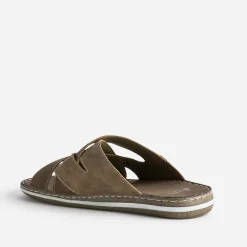 Mule marron bi matière