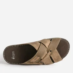 Mule marron bi matière