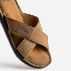 Mule marron brides croisées