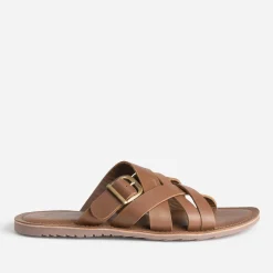 Mule marron cuir éco-conçu