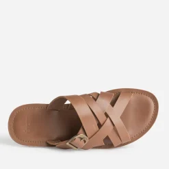 Mule marron cuir éco-conçu