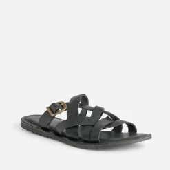 Mule noire cuir éco-conçu