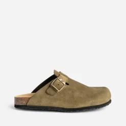 Mule TEXTO kaki en cuir