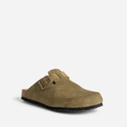 Mule TEXTO kaki en cuir