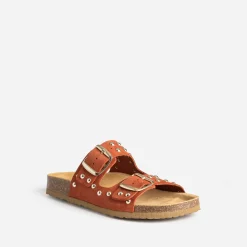 Mule TEXTO terracotta cuir éco-conçu