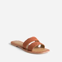 Mule TEXTO terracotta cuir tressé