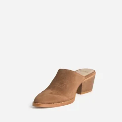 Mule-santiag TEXTO marron cuir velours